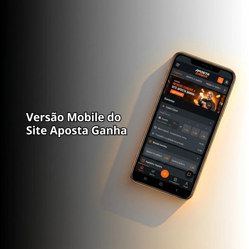 Site mobile da Aposta Ganha acessível em smartphone e tablet pelo navegador, com apostas esportivas e cassino